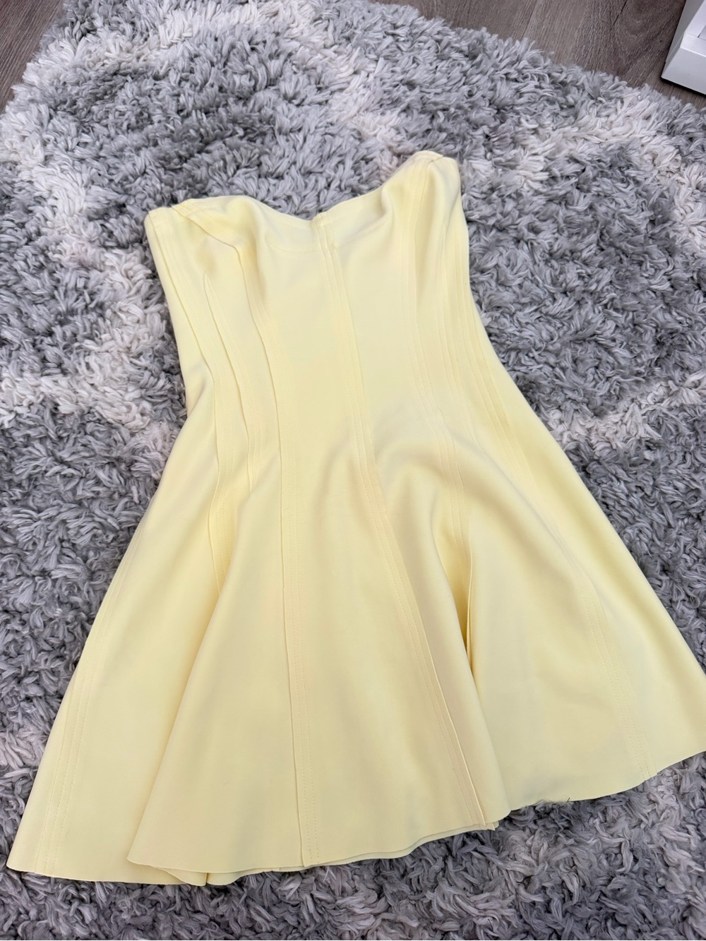 Norma Kamali Strapless Fit & Flare Yellow Dress
